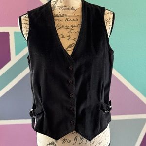 Vintage black velvet vest